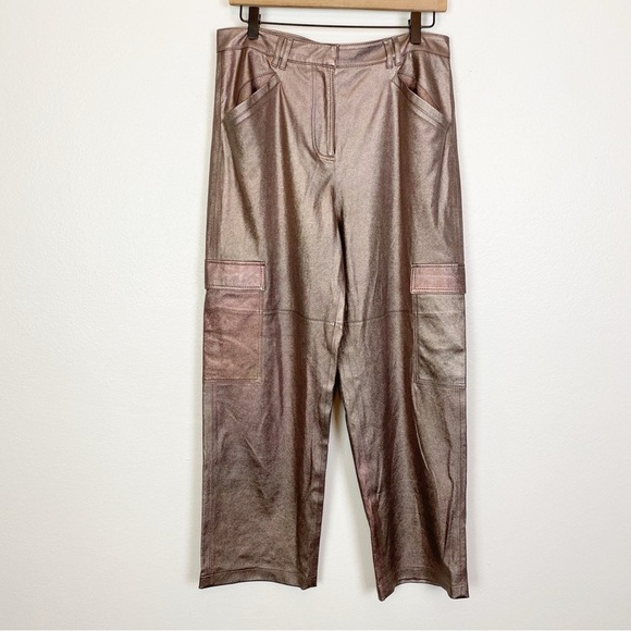 Kobi Halperin Diana Cropped Straight-leg Pants in Metallic Cargo - Picture 5 of 9